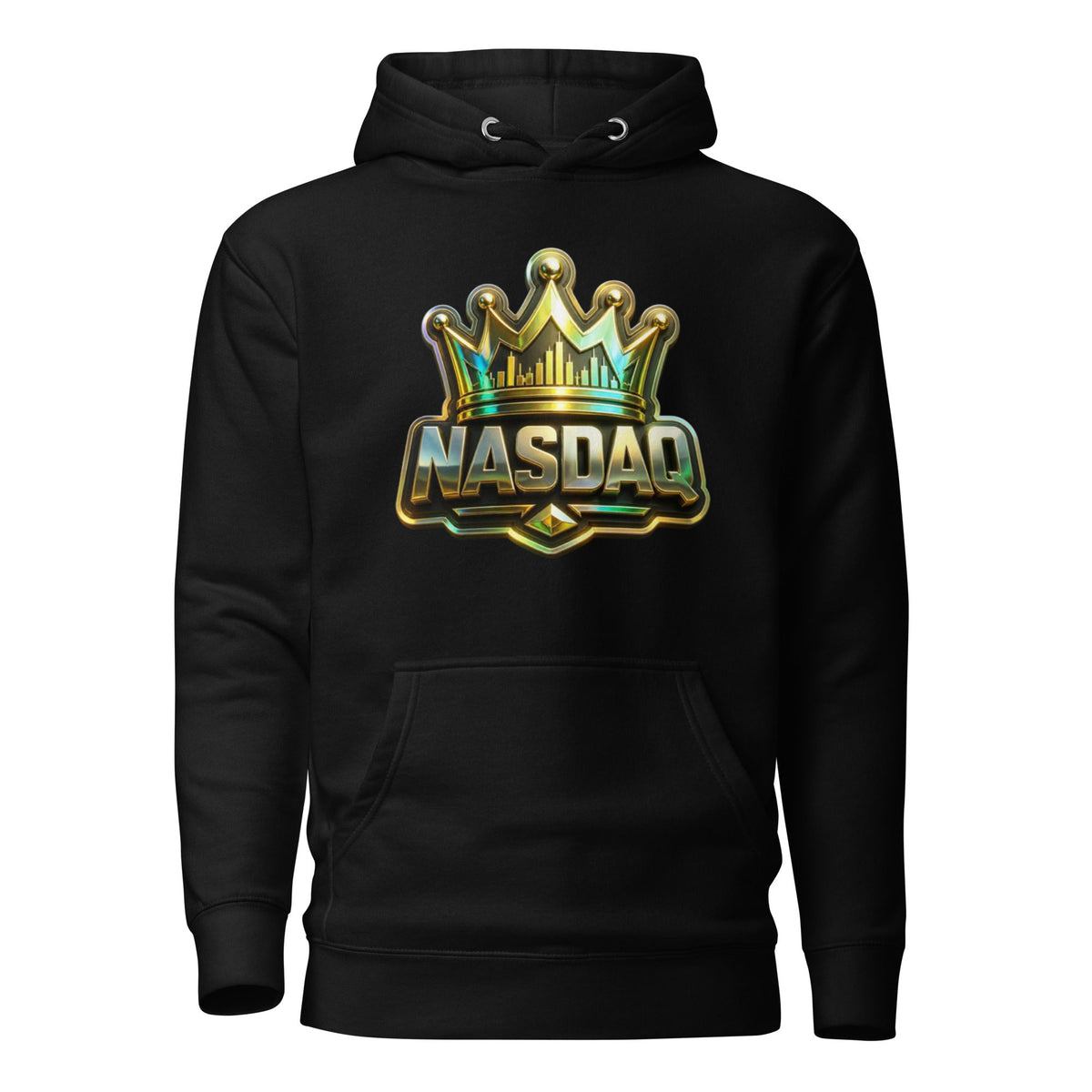 Premium black pullover hoodie front detail for creators