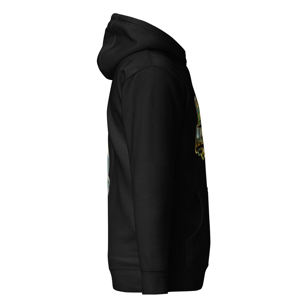 White and black hoodie side profile for hustle lifestyle